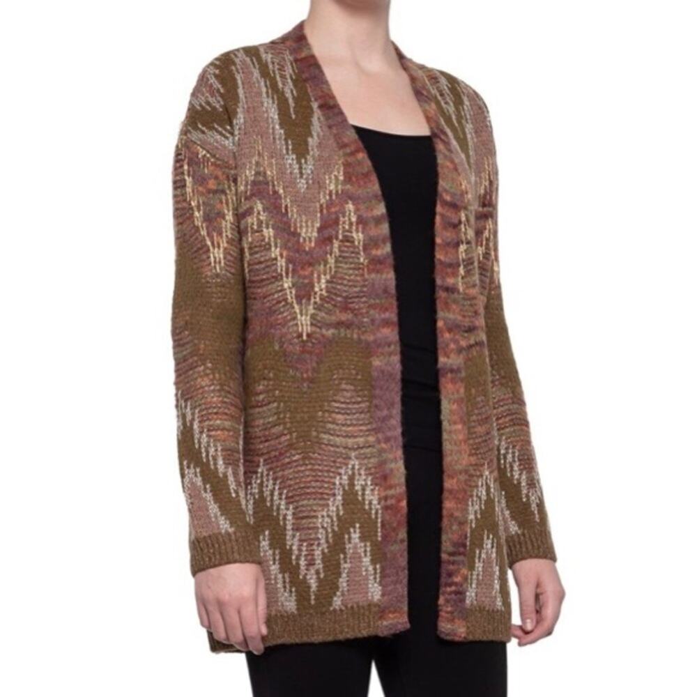 Lucky Brand Womens Medium Fancy Wool Blend Open Cardigan NEW